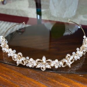 SOLD elsewhere -Floral Bridal Gold Headband